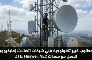 📡 مطلوب خبير تكنولوجيا: فني شبكات اتصالات (مايكروويف) للعمل مع معدات ZTE, Huawei, NEC