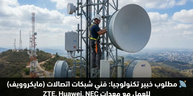 📡 مطلوب خبير تكنولوجيا: فني شبكات اتصالات (مايكروويف) للعمل مع معدات ZTE, Huawei, NEC