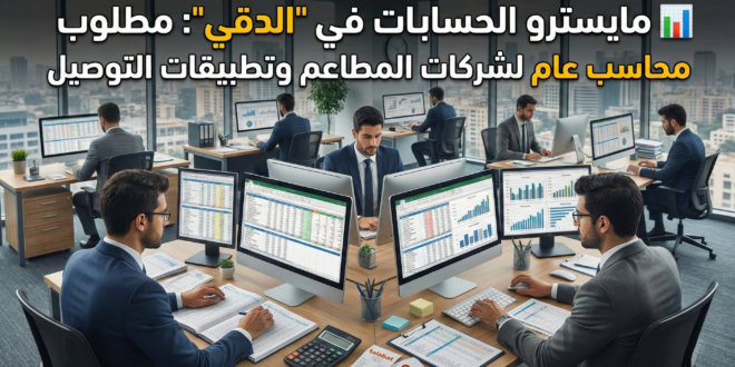 📊 مايسترو الحسابات في "الدقي": مطلوب محاسب عام لشركات المطاعم وتطبيقات التوصيل بمصر