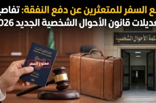 منع السفر للمتعثرين عن دفع النفقة: تفاصيل تعديلات قانون الأحوال الشخصية الجديد 2026