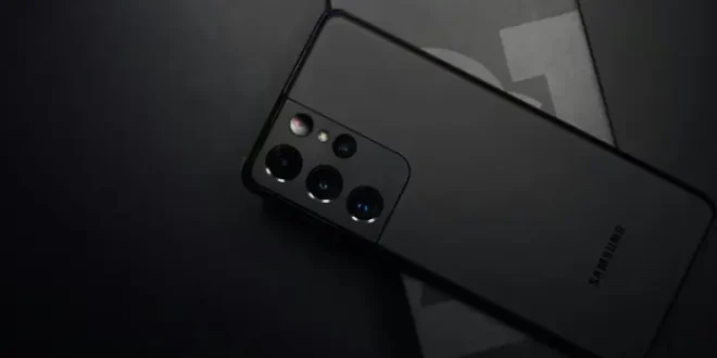 Samsung Galaxy S26 Ultra smartphone shown from the back highlighting its quad camera system